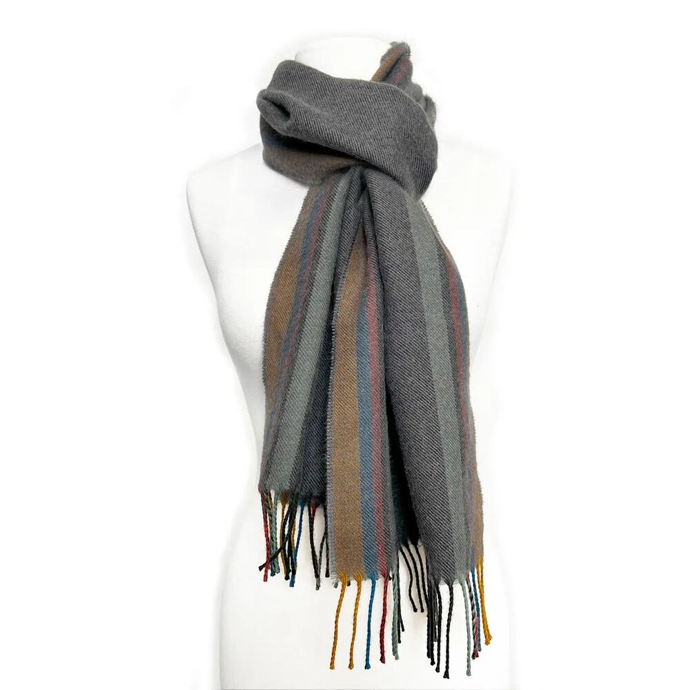 NWT Shupaca Baby Alpaca Classic Scarf Meteorite 11x75 Striped Soft Warm Winter